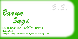 barna sagi business card